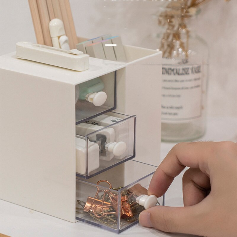 Pen Holder With Three Drawer