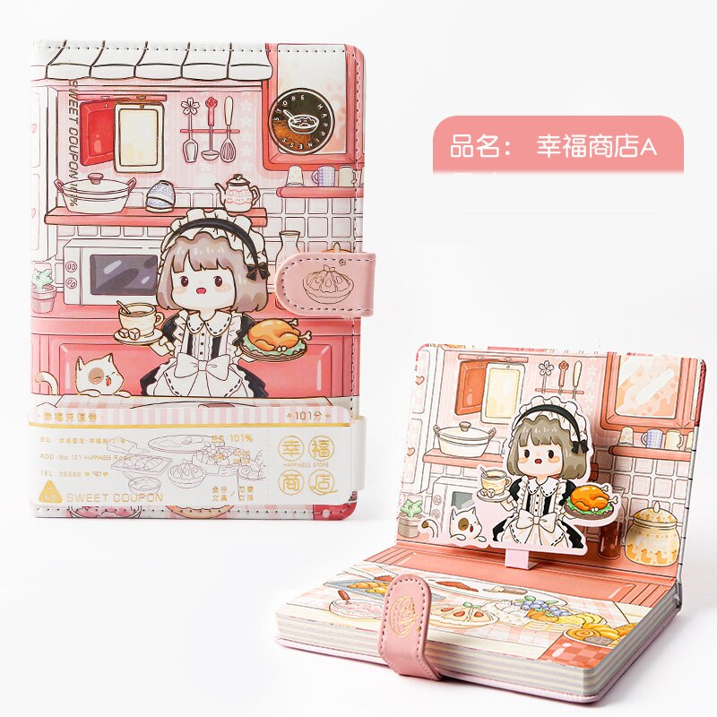 Kawaii Happy Shop Girl Notebook