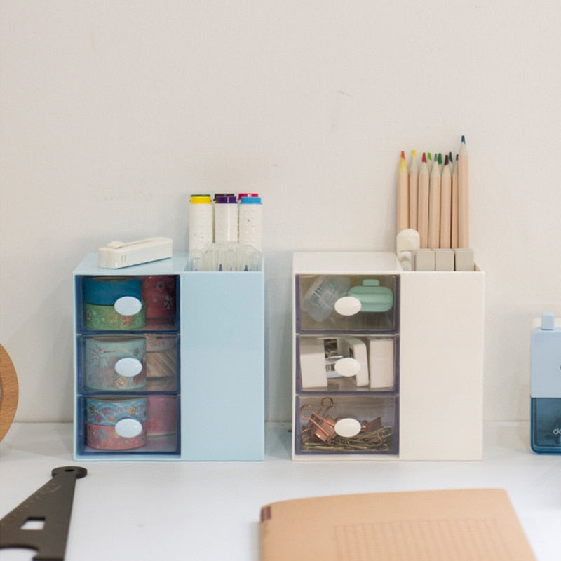 Pen Holder With Three Drawer
