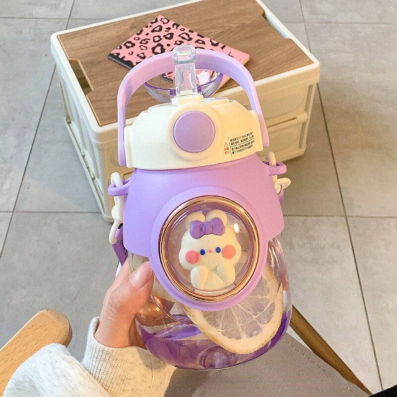 Kawaii Water Bottle with Straw 820ML