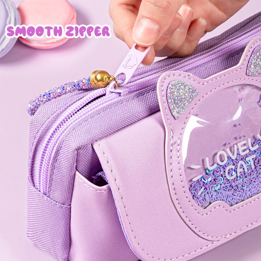 Kawaii Quicksand Pencil Case Large Capacity