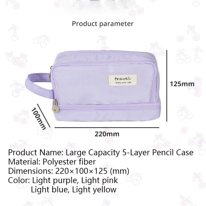 Large double-layer pencil case