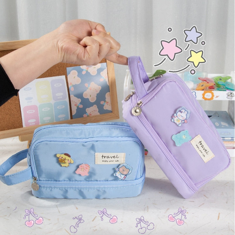 Large double-layer pencil case