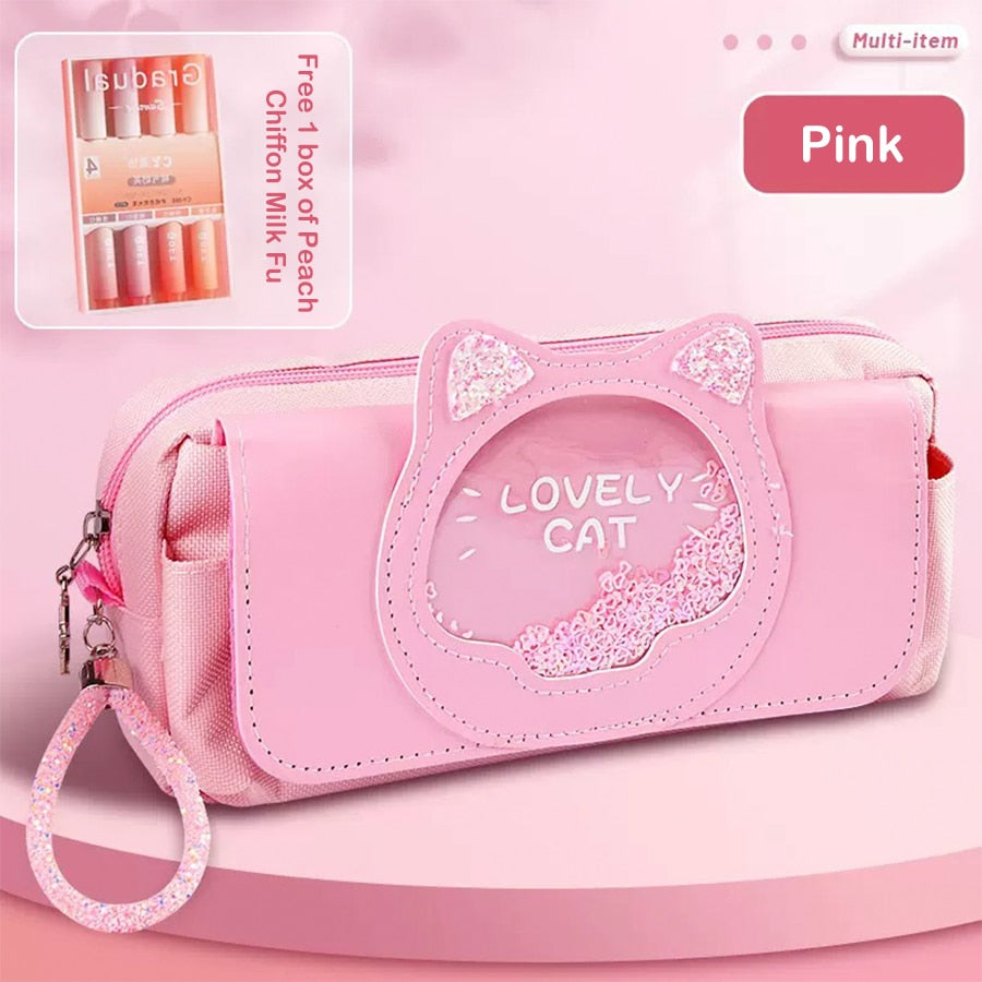 Kawaii Quicksand Pencil Case Large Capacity