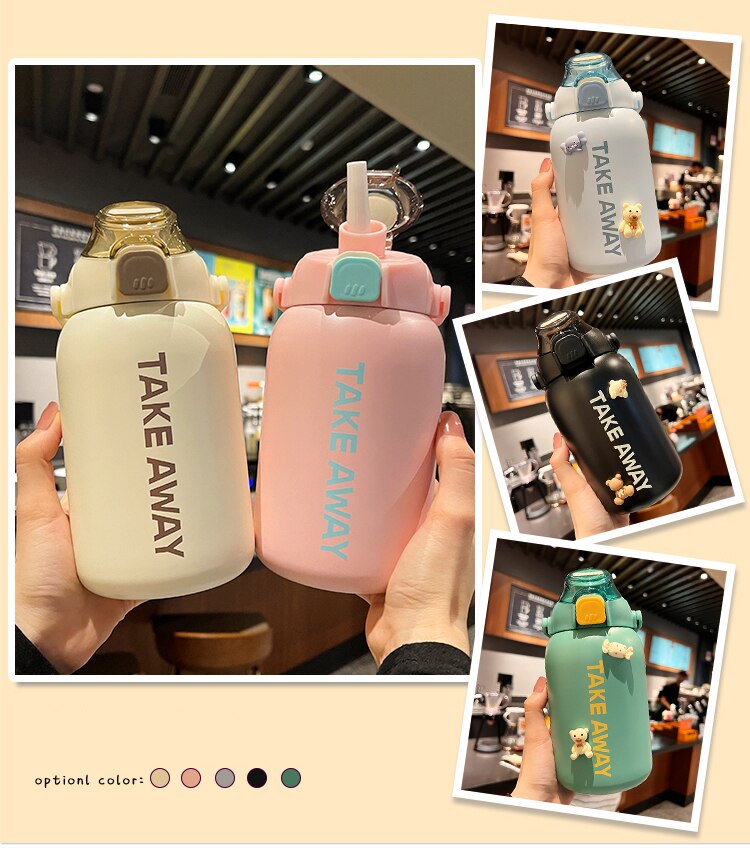850ml Cute Stainless Steel Thermos Water Bottle