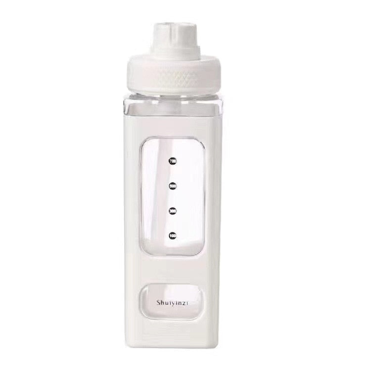Cute Water Bottle with Lid Straw Sticker 700ml