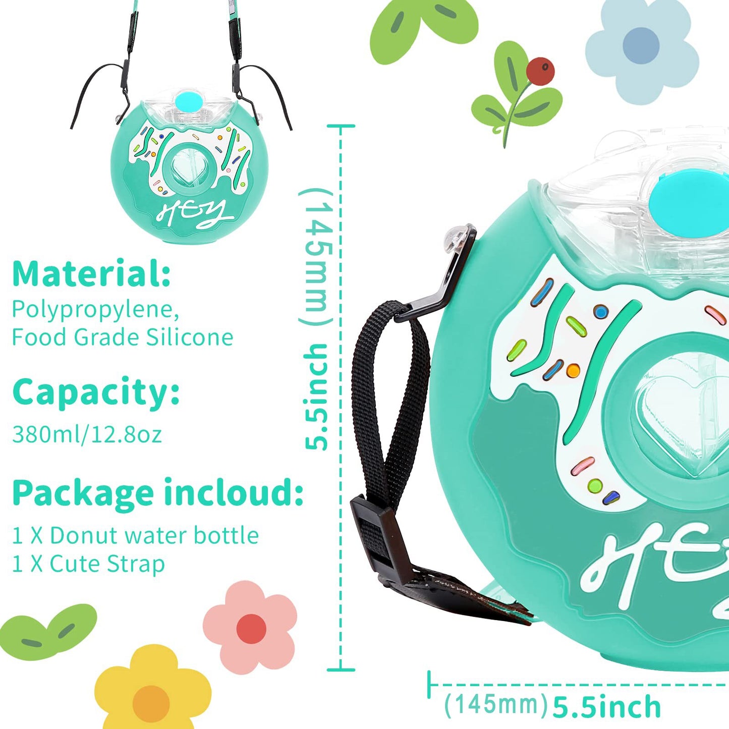 Kawaii Donut Water Bottles 380ML