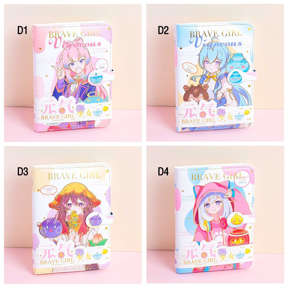 Cute Cartoon Soft Leather Magnetic Button Diary
