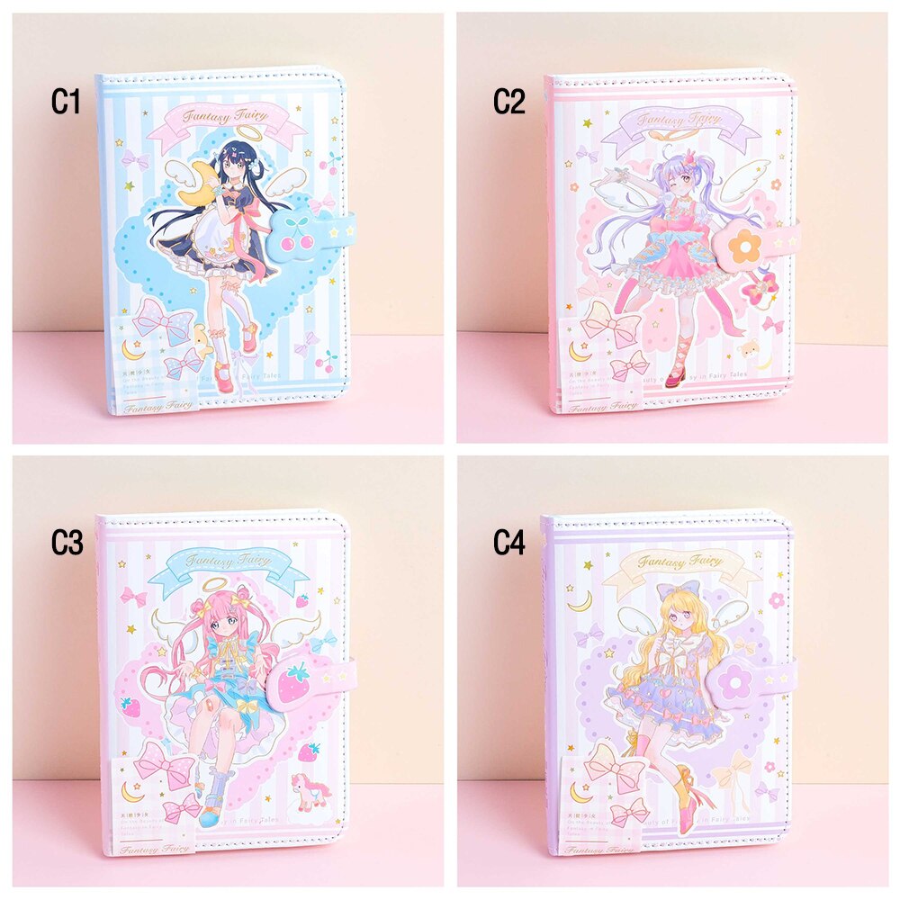 Cute Cartoon Soft Leather Magnetic Button Diary