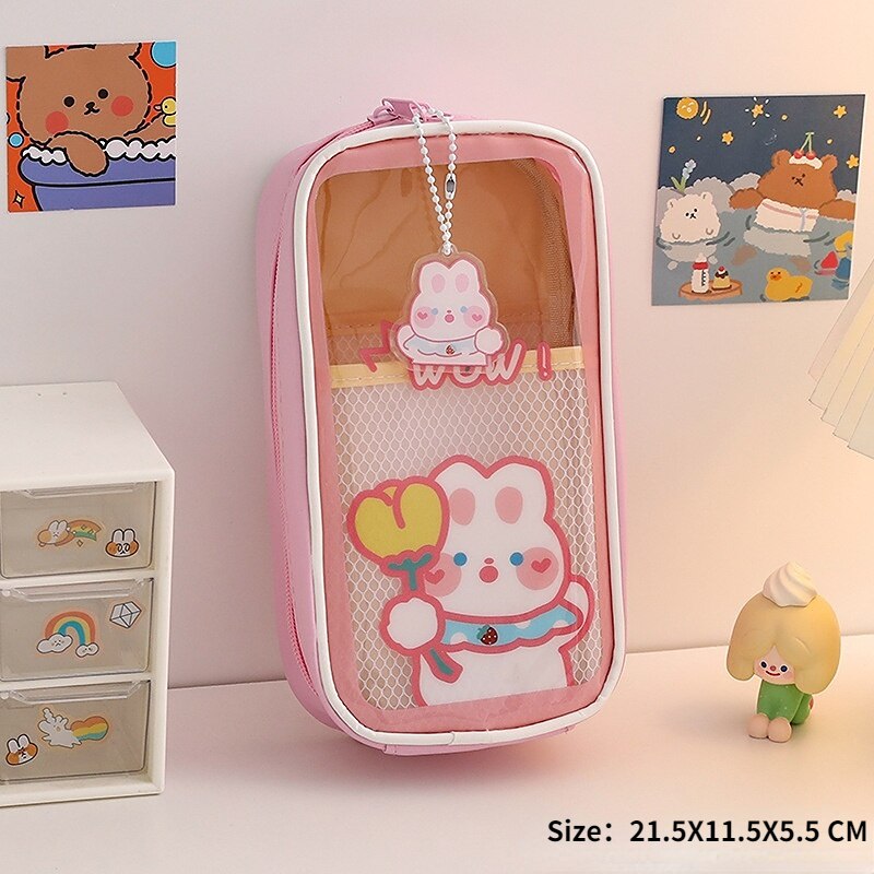 Cute Transparent Pencil Case Large-capacity