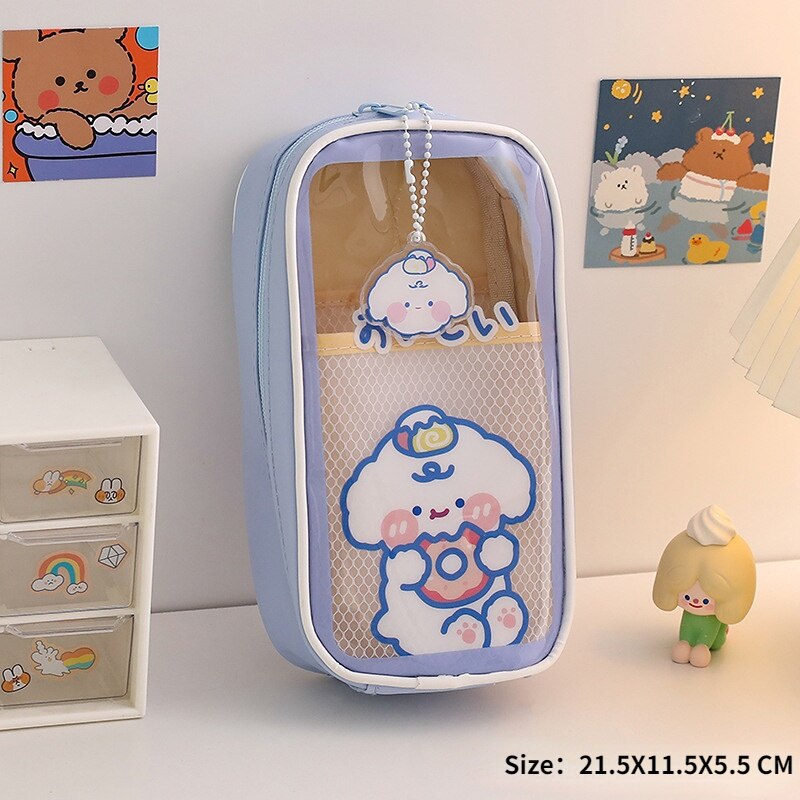 Cute Transparent Pencil Case Large-capacity