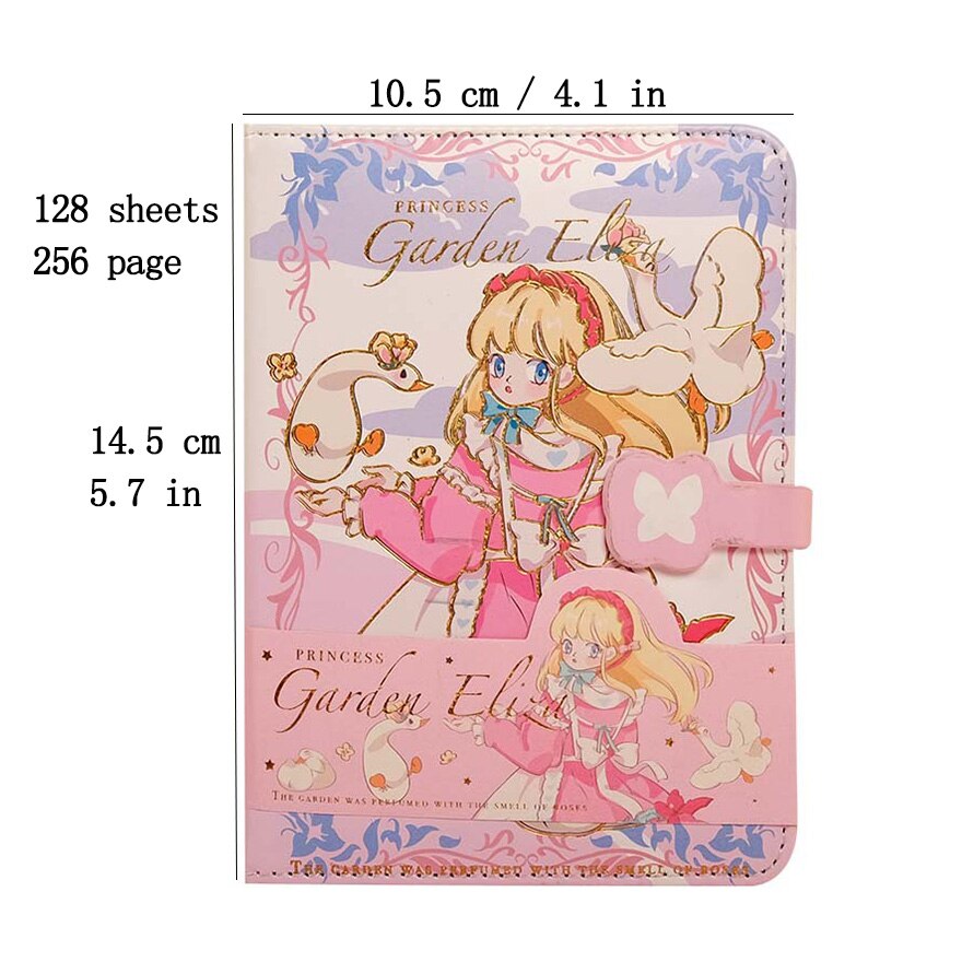 Cute Cartoon Soft Leather Magnetic Button Diary
