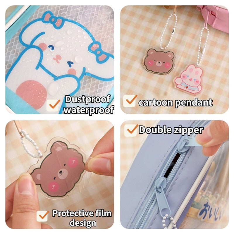 Cute Transparent Pencil Case Large-capacity