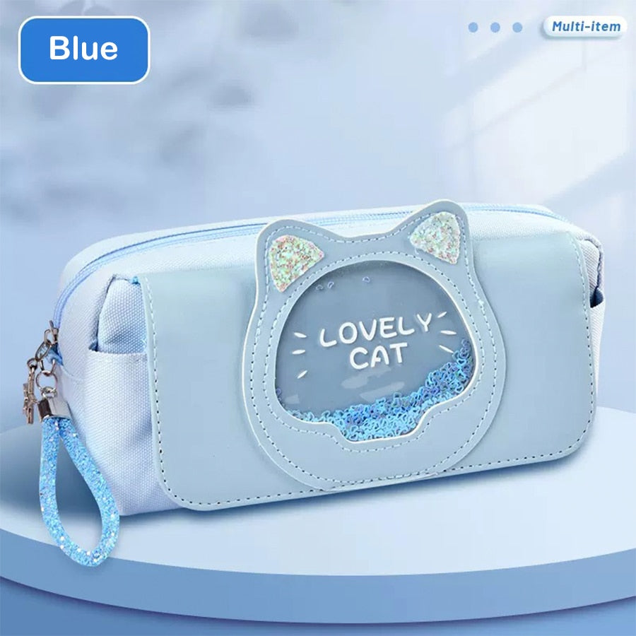 Kawaii Quicksand Pencil Case Large Capacity