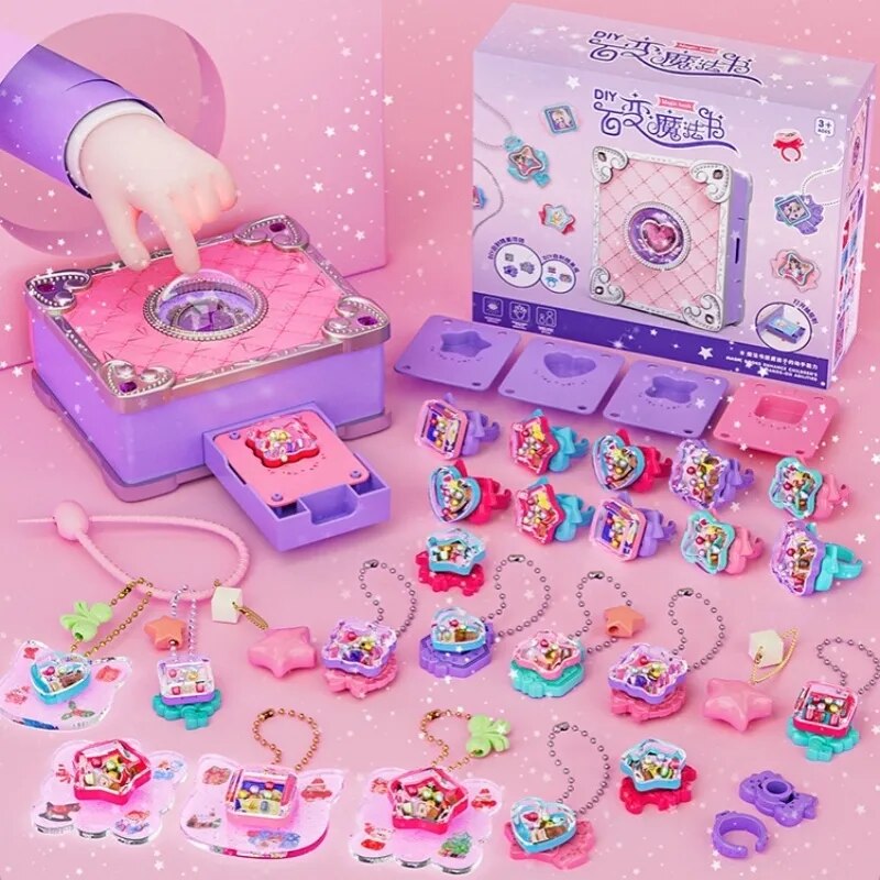 Magic Book Toy DIY Sticker Machine Set Creative Gift for Girls Kids