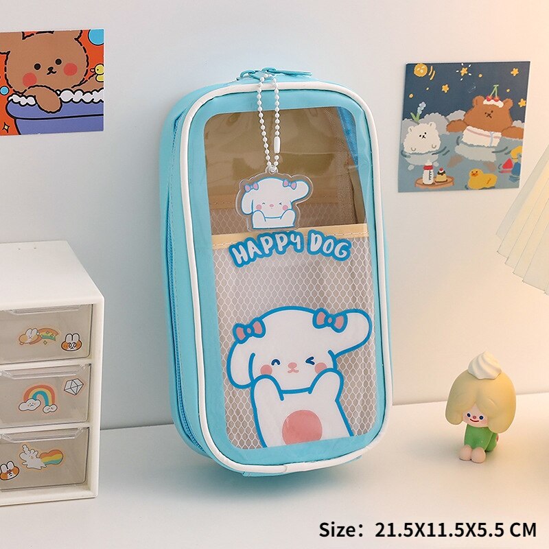 Cute Transparent Pencil Case Large-capacity
