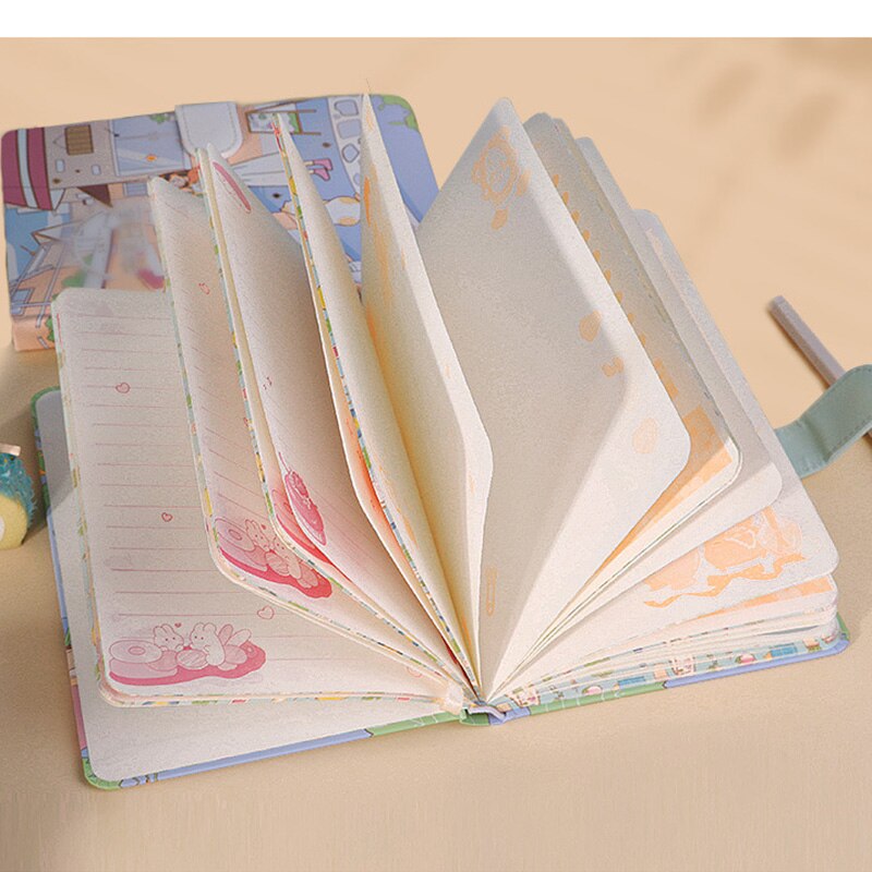 Kawaii Cute Soft Leather Diary Notebook with Magnetic Button