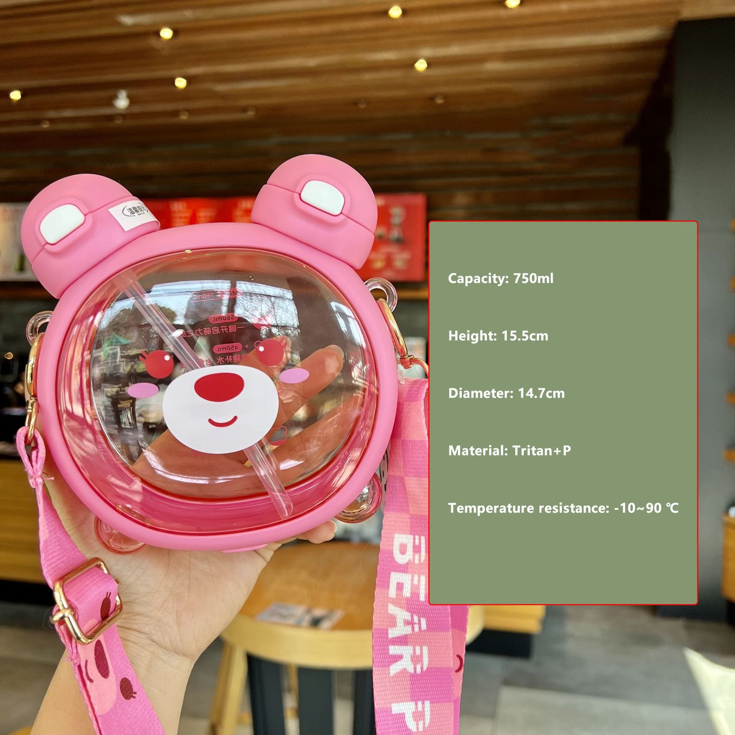 Kawaii Double Drinking Portable Water Bottle 750ml