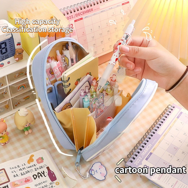 Cute Transparent Pencil Case Large-capacity