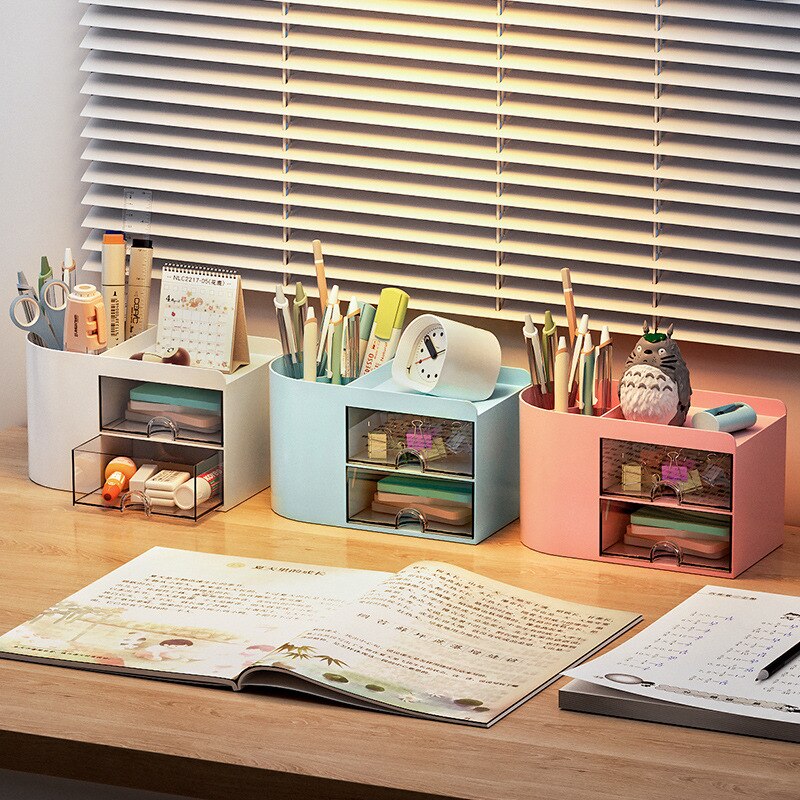 Simple Pen Holder With Drawer Multifunction