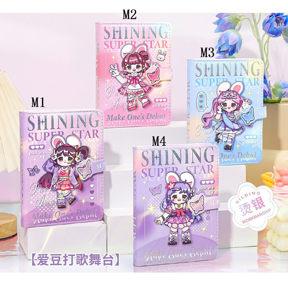 Kawaii Cute Soft Leather Diary Notebook with Magnetic Button