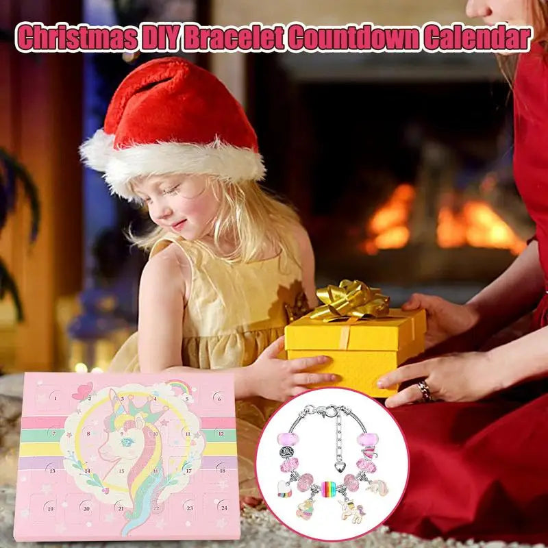 24 Days Girls Countdown Advent Calendar Jewelry Box Christmas Gift For Girl Kid
