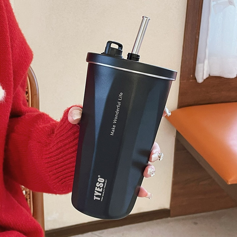 Insulated Mug/Tumbler With Telescopic Straw Stainless Steel Coffee Mug 600ML