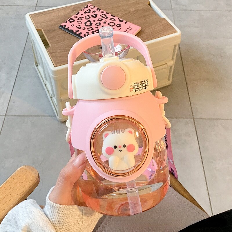 Kawaii Water Bottle with Straw 820ML