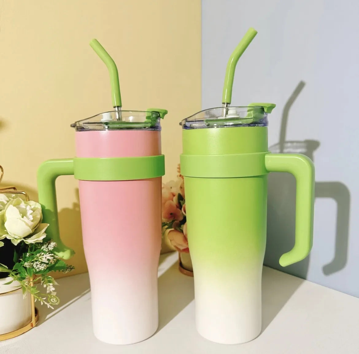 Summer Cold Retention Ice Cup Big Mac Tumbler Large Capacity Men's and Women's High Face Value Water Cup Net Red Cup with Straw
