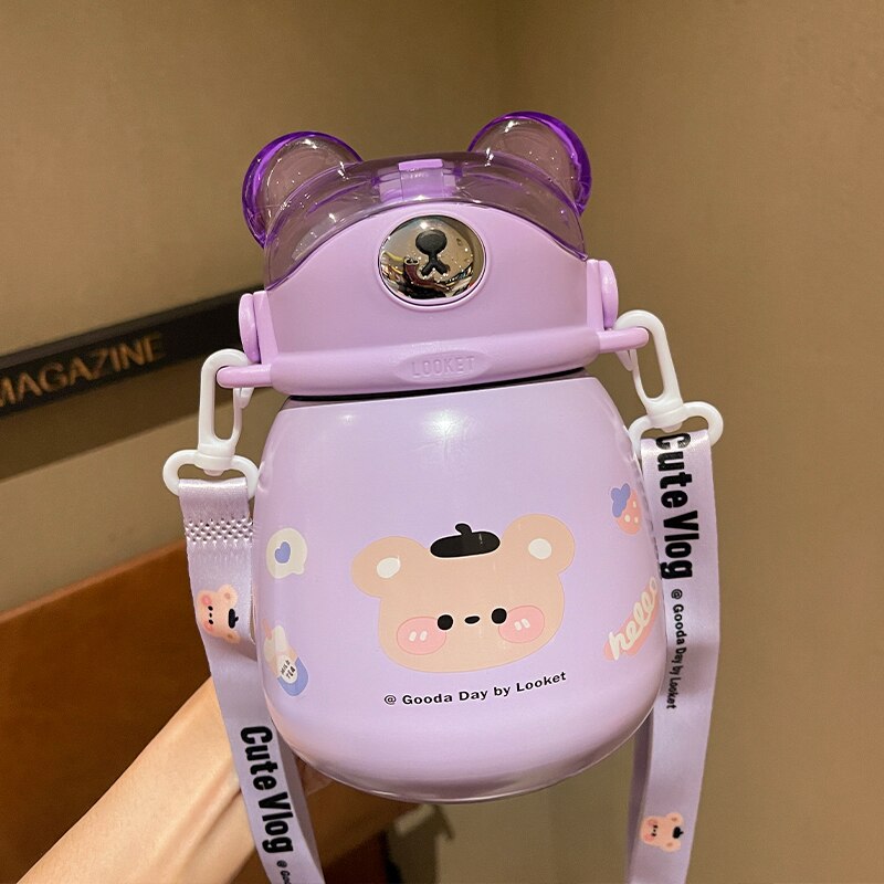 860ml Kawaii Bear Stainless Steel Bottle Thermos