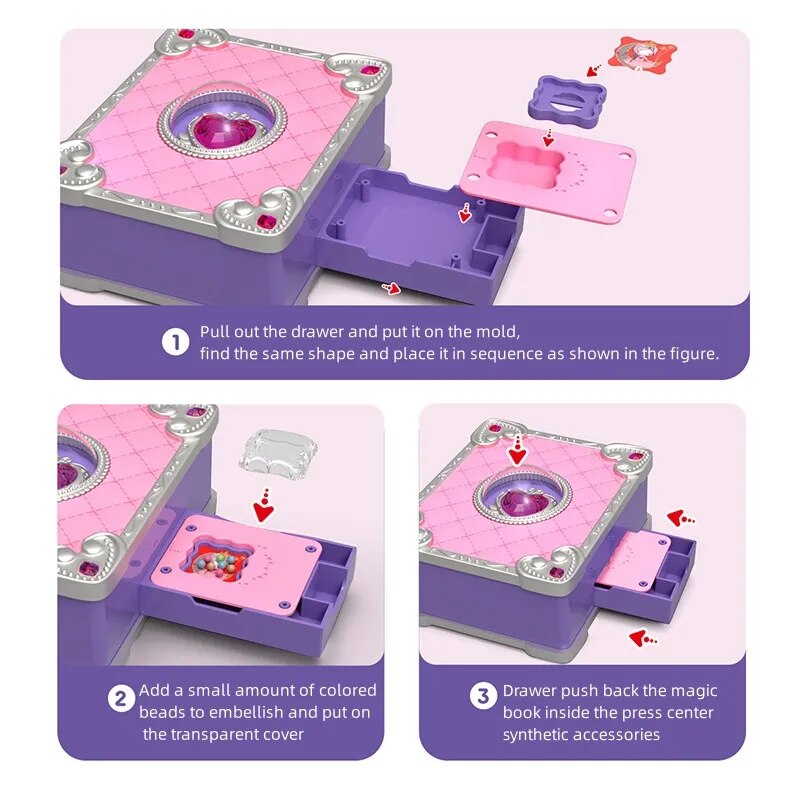Magic Book Toy DIY Sticker Machine Set Creative Gift for Girls Kids