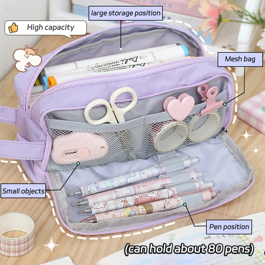 Large double-layer pencil case