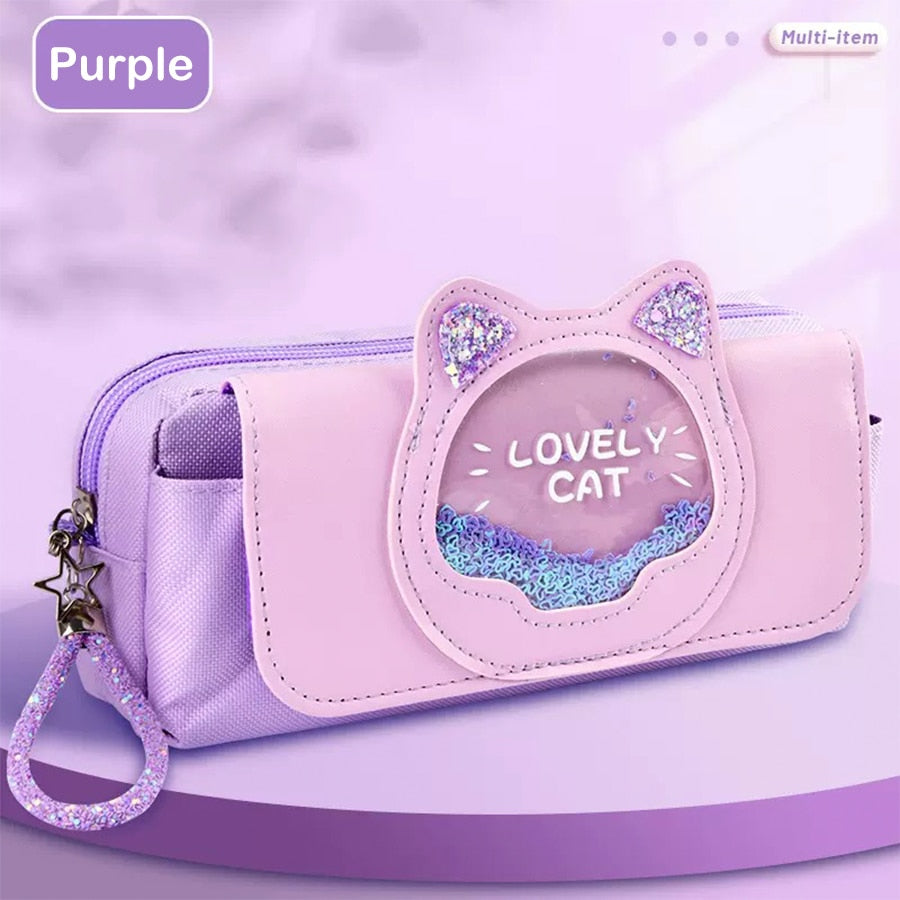 Kawaii Quicksand Pencil Case Large Capacity