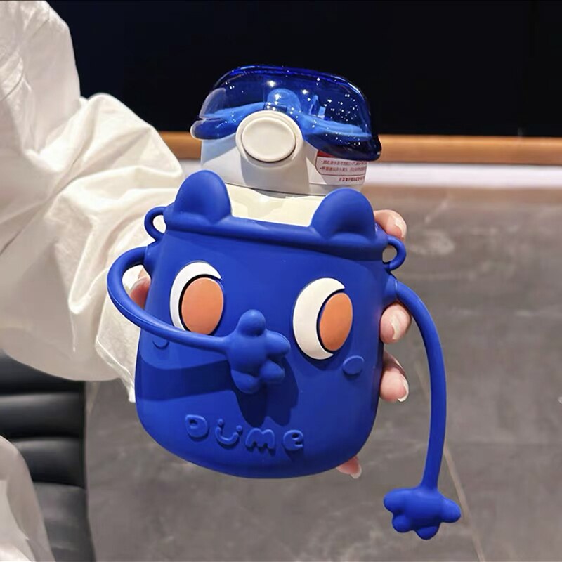 Kawaii Stainless Steel Thermos With Straw Strap 500ml