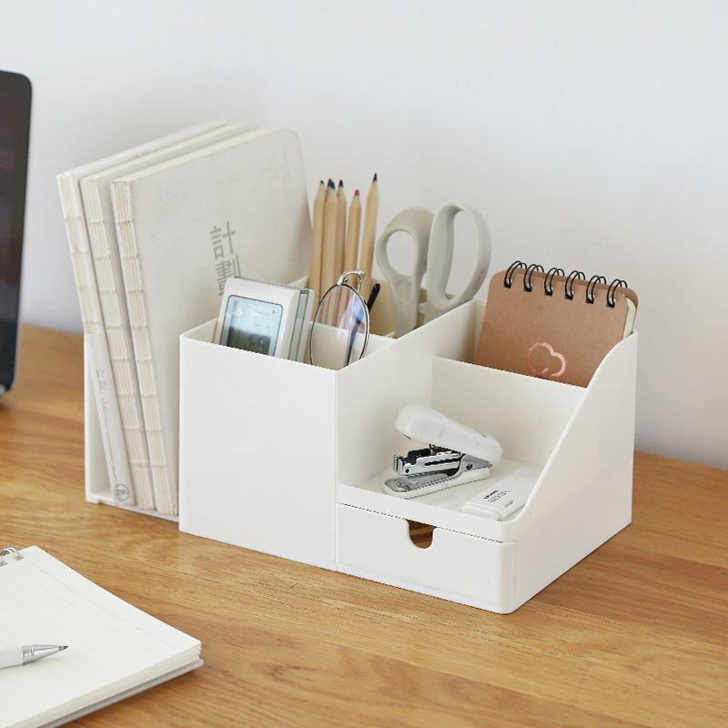 Large Pen Holder With Drawer and Bookshelf