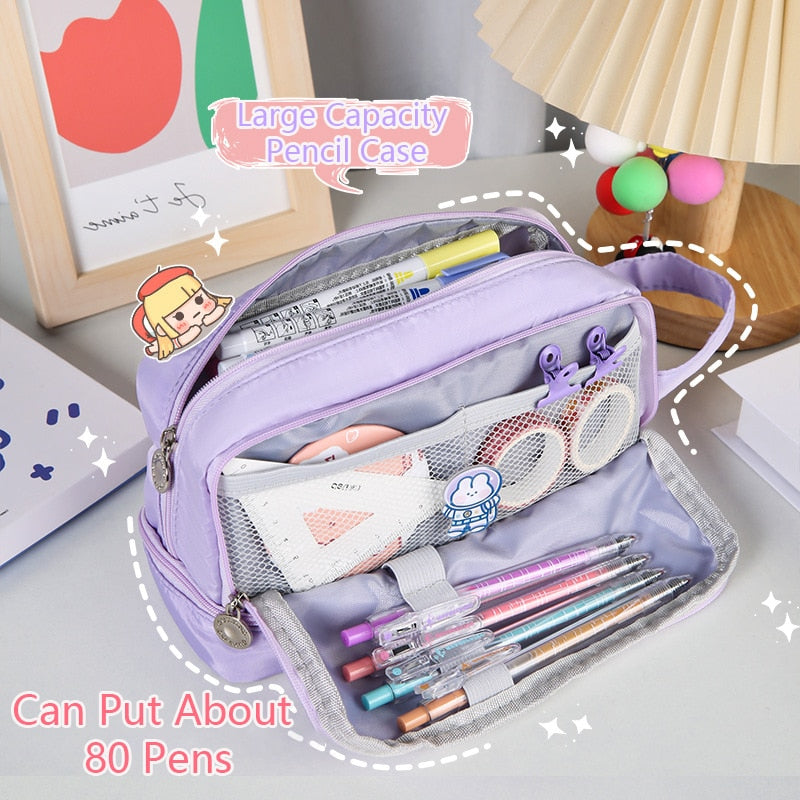 Large double-layer pencil case