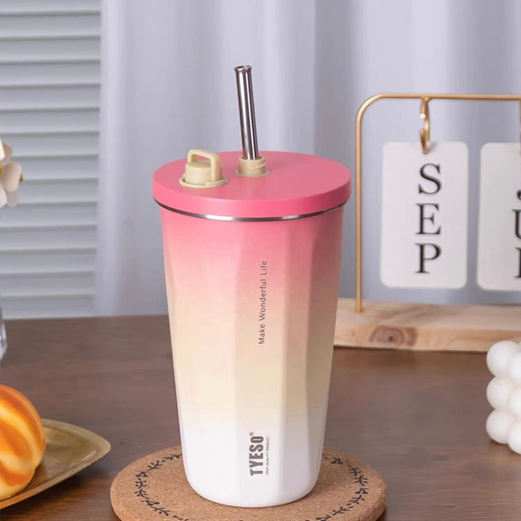Stainless Steel Tumbler with Telescopic Straw Travel Coffee Mug 600ML