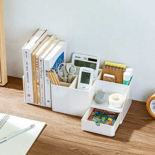 Large Pen Holder With Drawer and Bookshelf