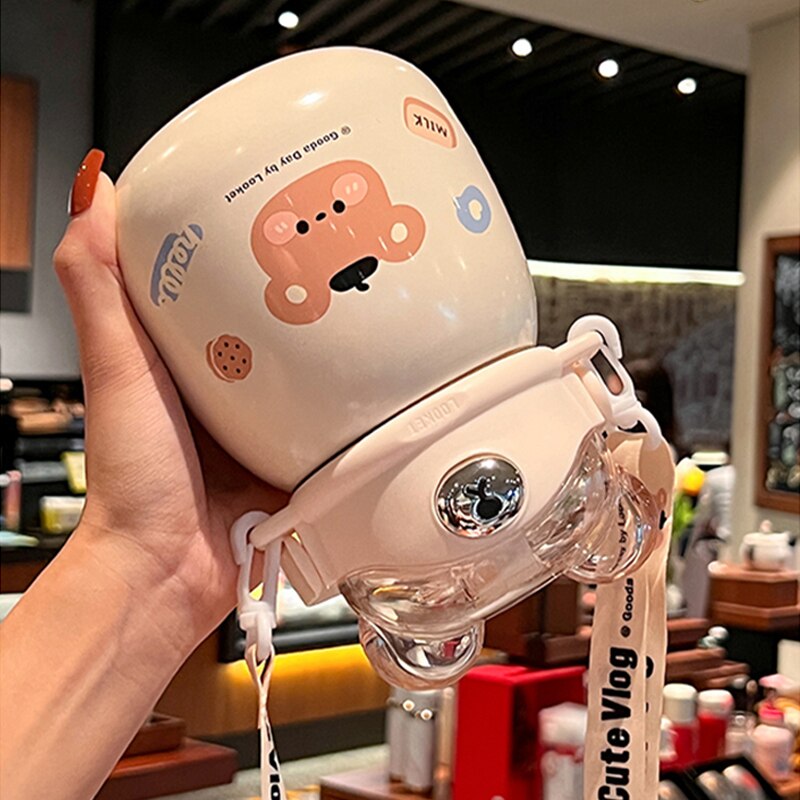 860ml Kawaii Bear Stainless Steel Bottle Thermos