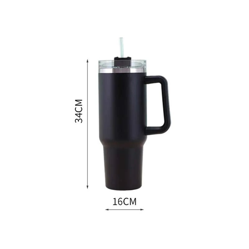 40oz Mug Tumbler With Handle Insulated Tumbler With Lids Straw Stainless Steel Coffee Cup for Travel