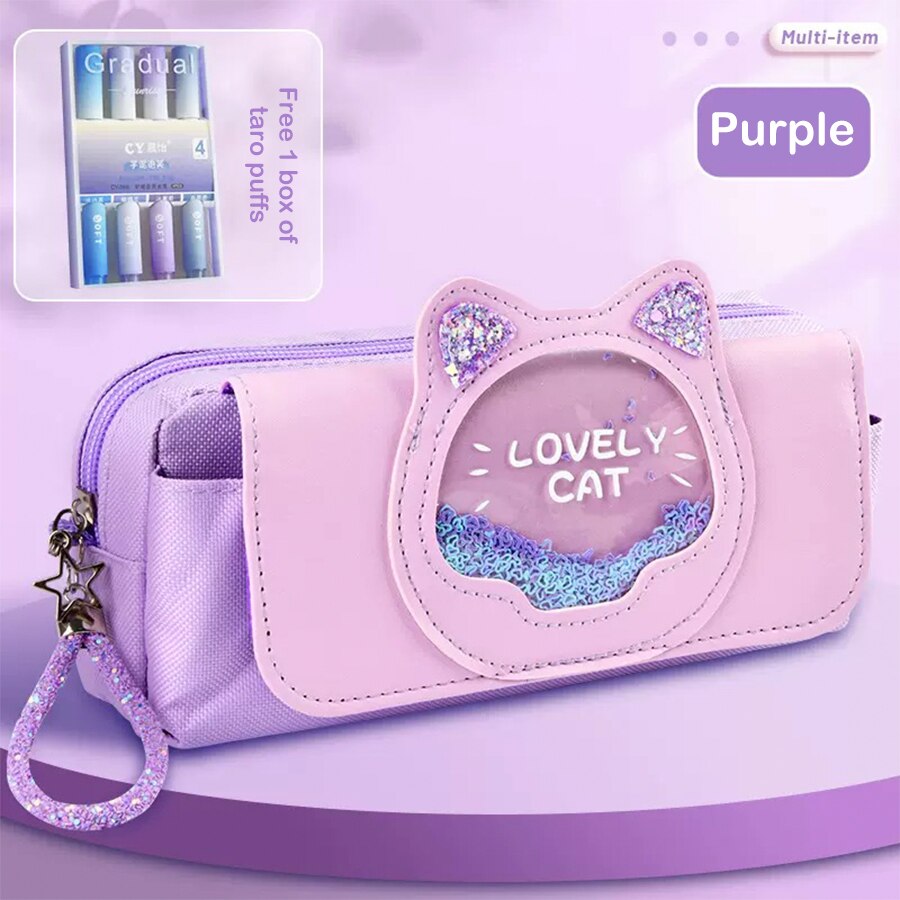 Kawaii Quicksand Pencil Case Large Capacity