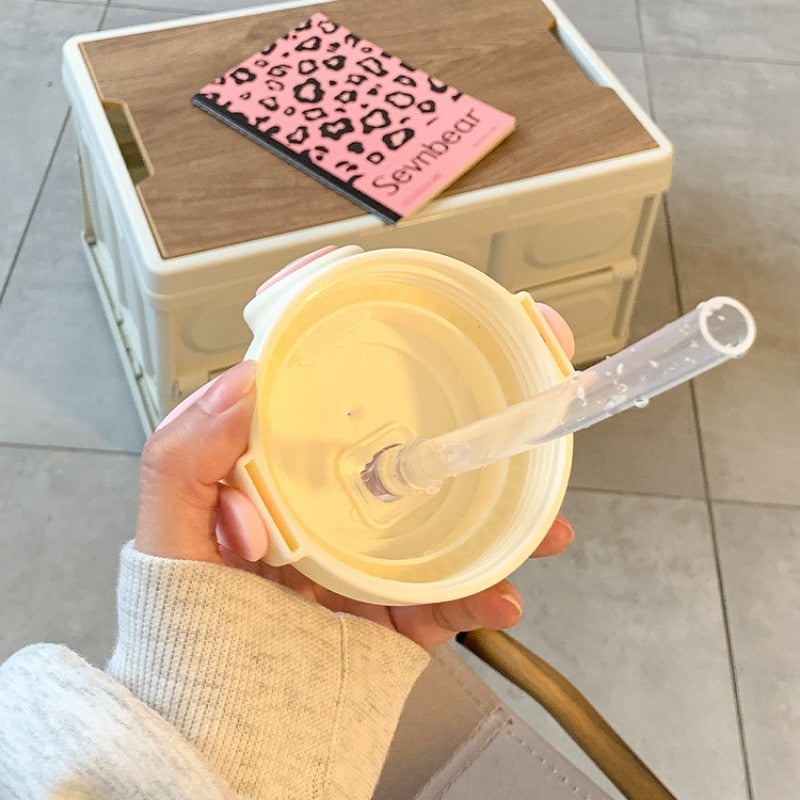 Kawaii Water Bottle with Straw 820ML
