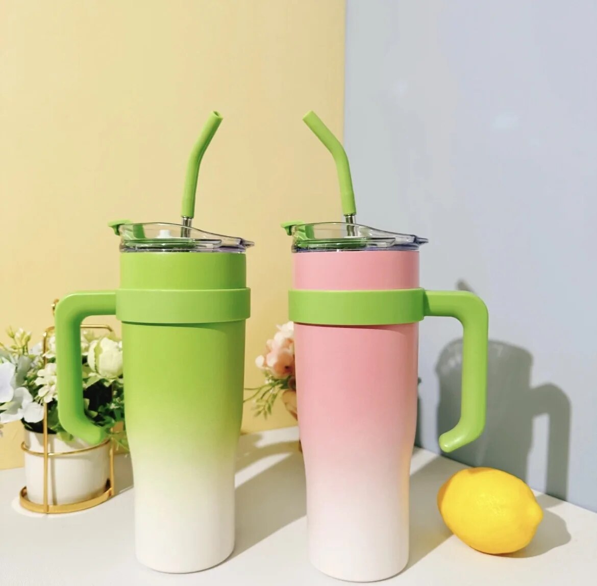 Summer Cold Retention Ice Cup Big Mac Tumbler Large Capacity Men's and Women's High Face Value Water Cup Net Red Cup with Straw