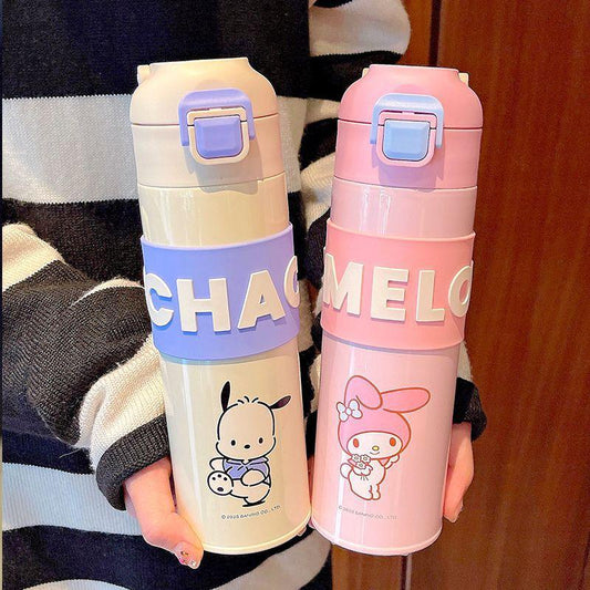 400Ml/500Ml Kawaii Thermos Portable Travel Water Bottle