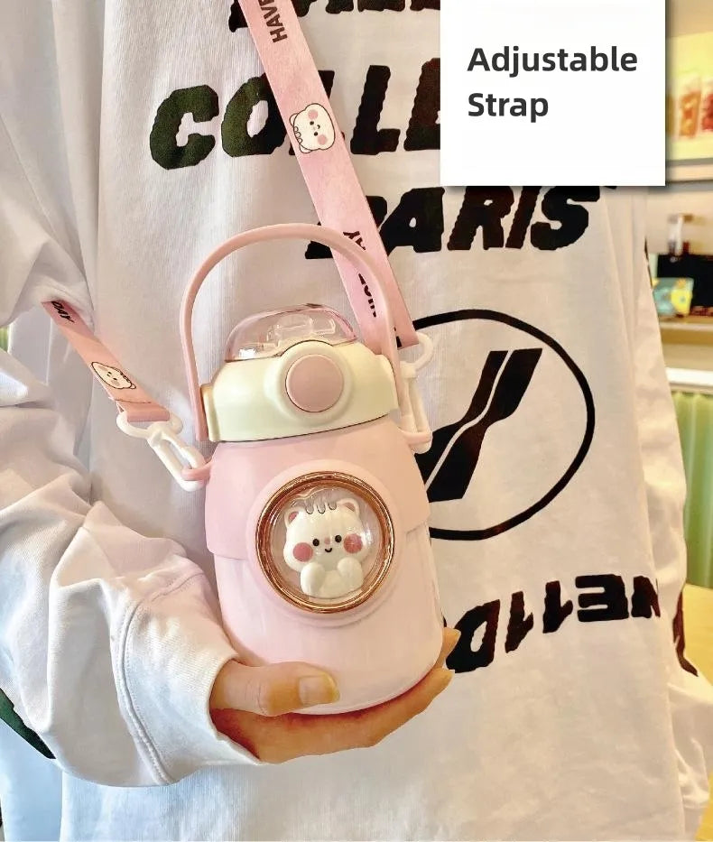 Kawaii Vacuum Flasks Portable Water Bottle 316 Stainless Steel 700ml