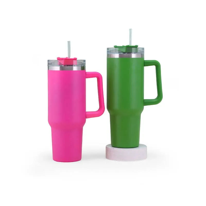 40oz Mug Tumbler With Handle Insulated Tumbler With Lids Straw Stainless Steel Coffee Cup for Travel
