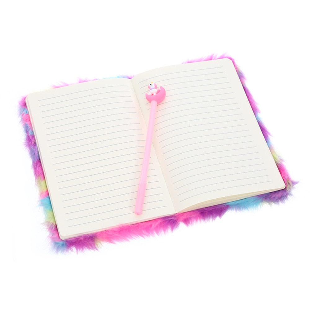 Kawaii Plush Notebook with Lock