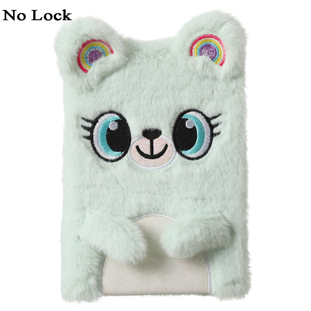 Kawaii Plush Notebook with Lock