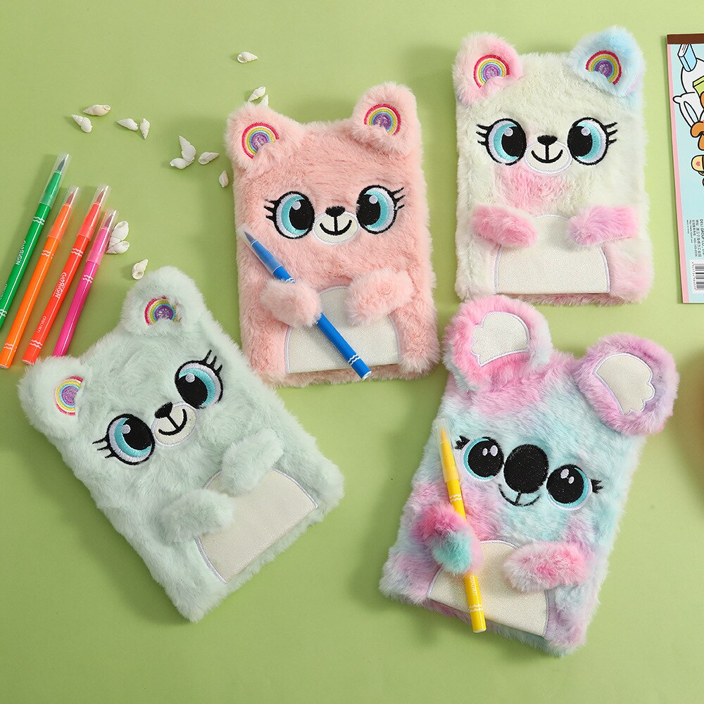 Kawaii Plush Notebook with Lock