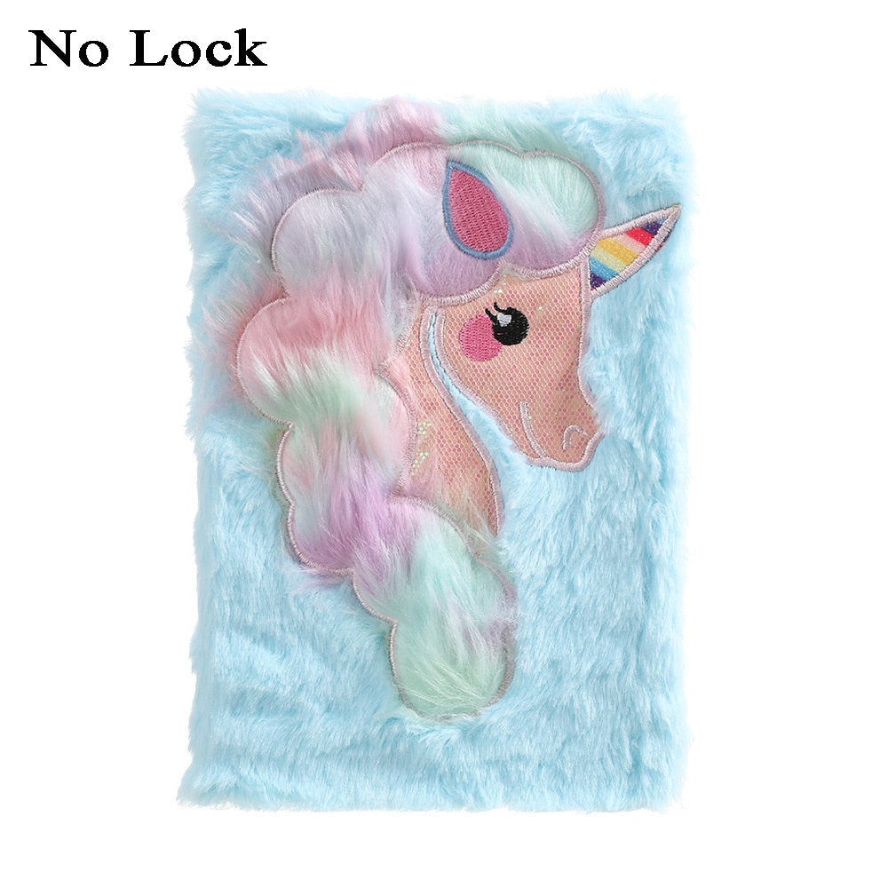 Kawaii Plush Notebook with Lock